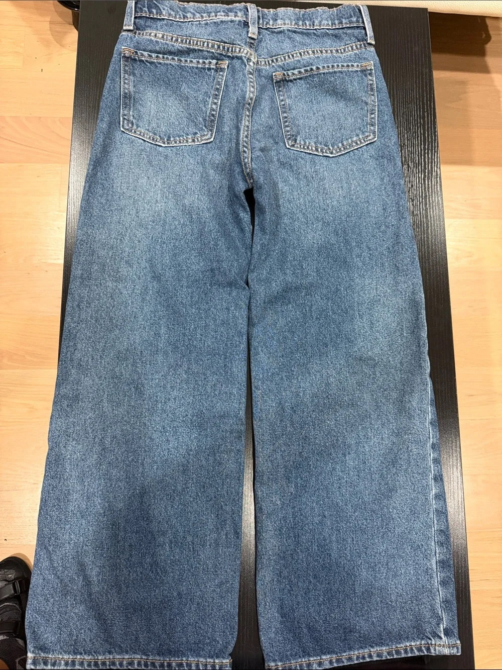 Kids Old Navy Distressed Wide Leg Jeans - Medium Blue